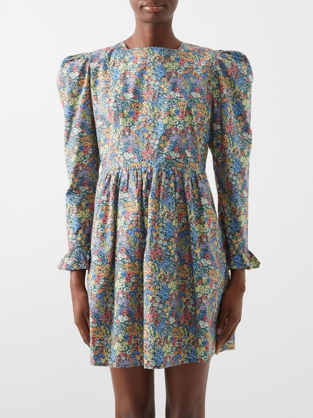 Batsheva x Laura Ashley Rare Moylegrove Prairie Floral-Print Cotton Dress sz 14